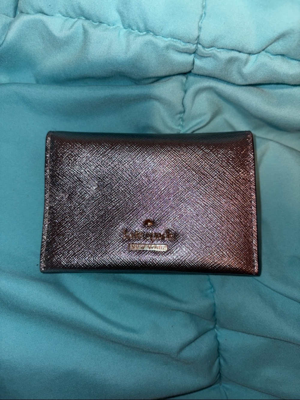 kate spade iridescent metallic card case